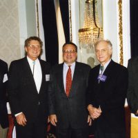 Presentation of the GNYAP Schweitzer Research Award. Left to right- Dr. Daniel Schweitzer, Dr. Robert Schweitzer, Dr. Robert Genco (recipient), Dr. Jerome Schweitzer, and Dr. Kenneth Schweitzer. The Plaza Hotel, 1997