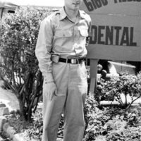 Dr. Jerome Schweitzer at Itazuke USAF Base, Fukuoka, Japan, 1952